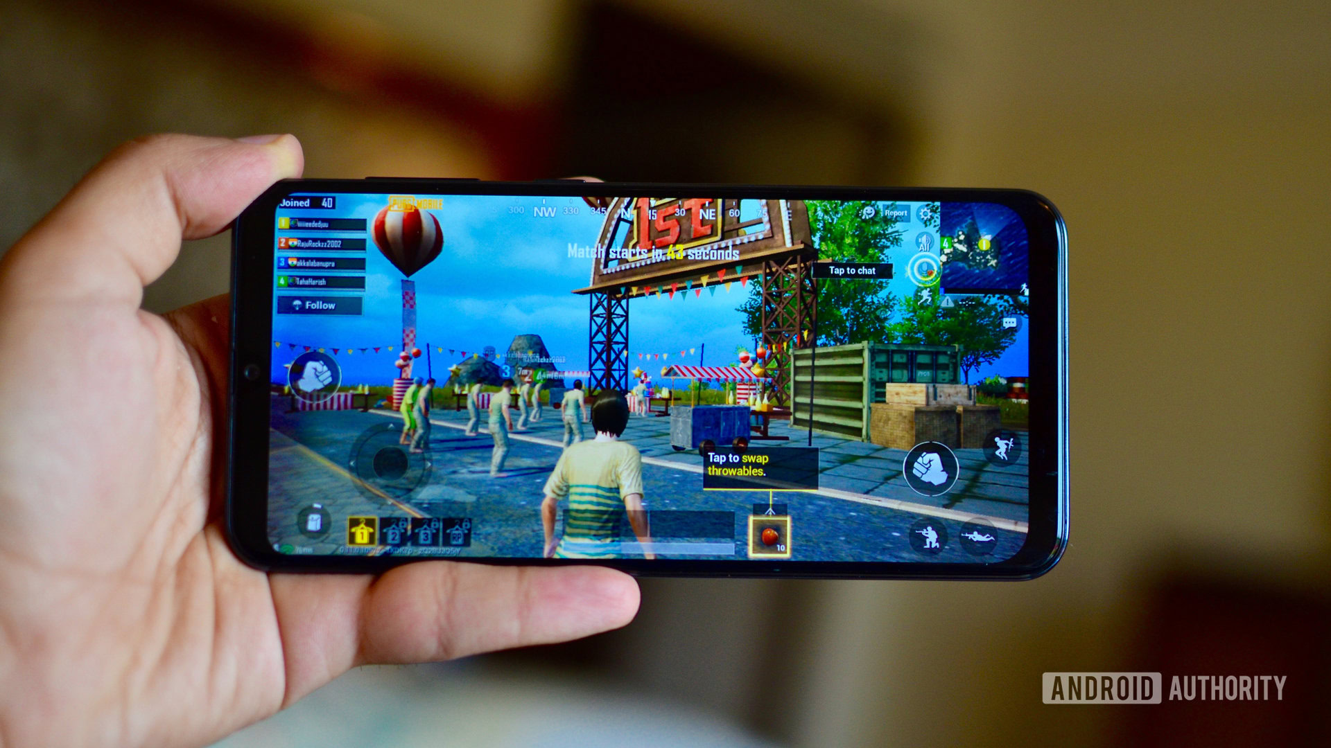 Samsung Galaxy A50 playing PUBG