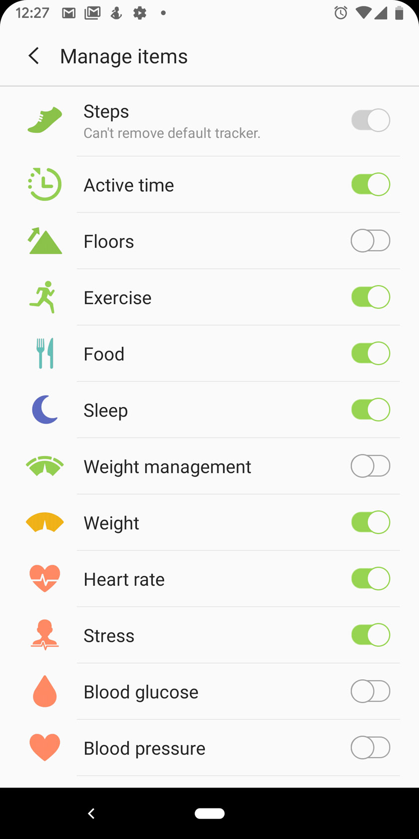 Samsung Health app customization
