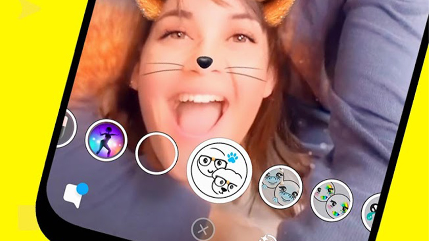 A photo of Snapchat's main camera UI