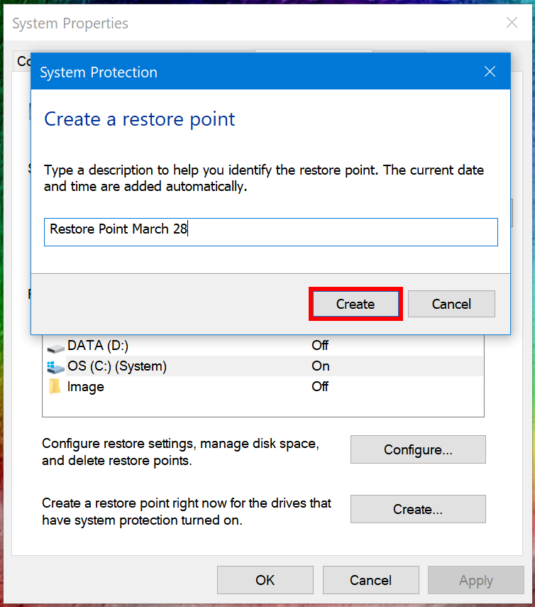 Windows 10 create restore point - how to do a System Restore on Windows 10