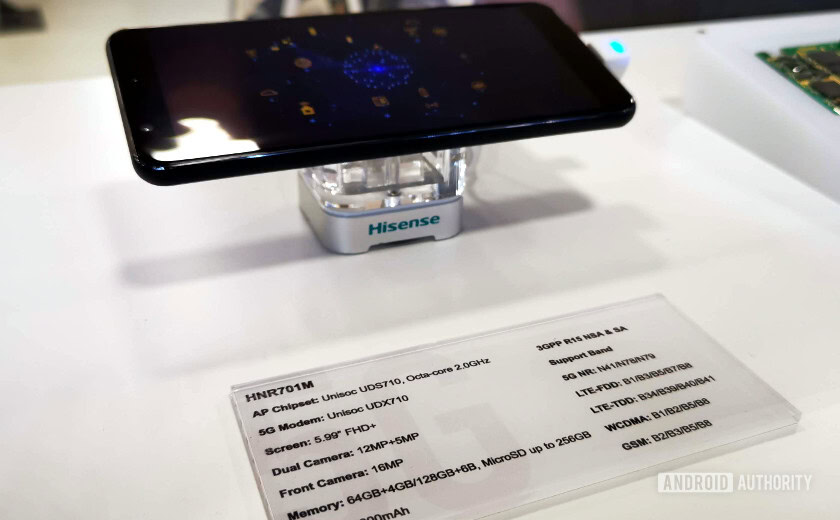 HiSense 5G phone with unisoc 5G modem mwc 2019