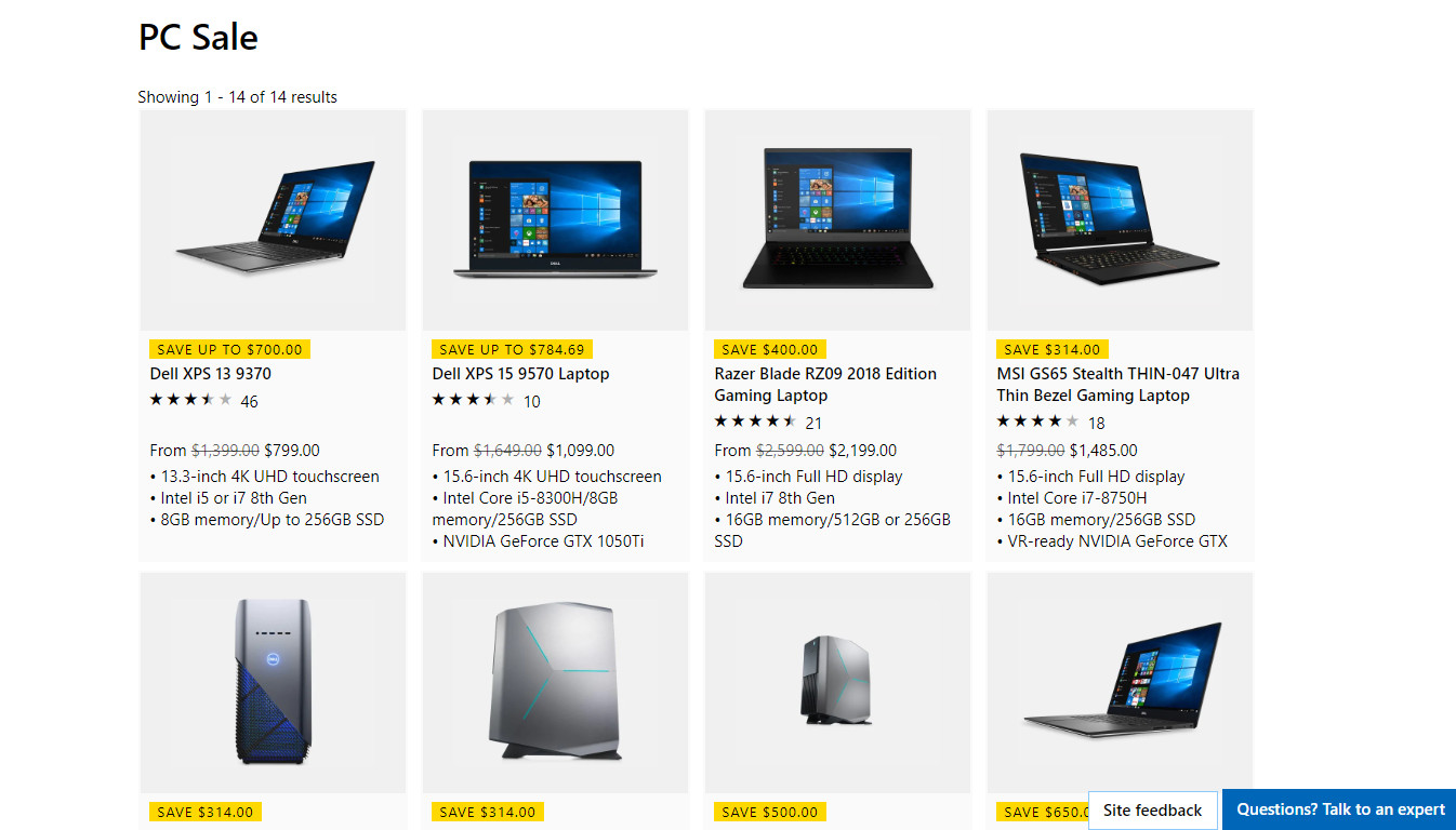 Microsoft Pi Day sale page.