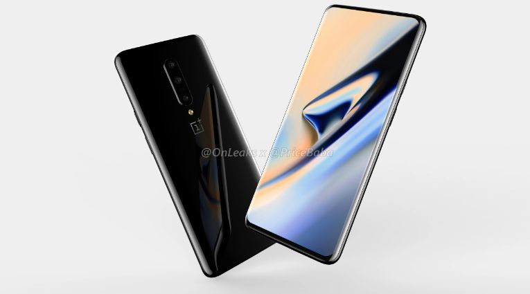Alleged render of the front and back side of the OnePlus 7