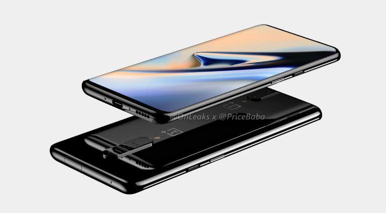 Alleged render of the front and back side of the OnePlus 7