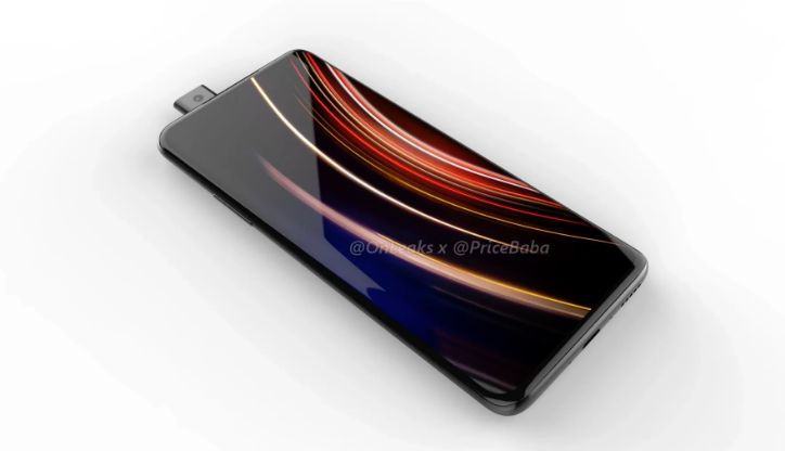 Alleged render of the front side of the OnePlus 7 with extracted pop out selfie camera