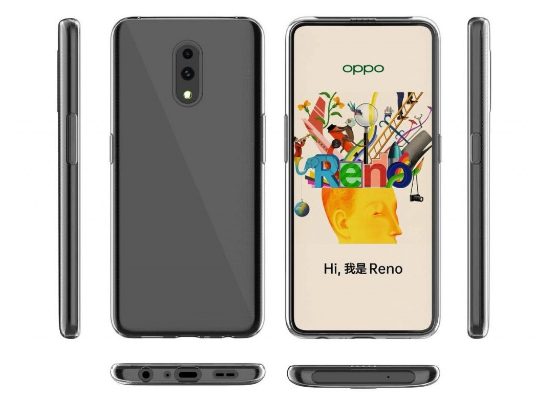 An OPPO Reno render leak showing the six sides of the phone. 