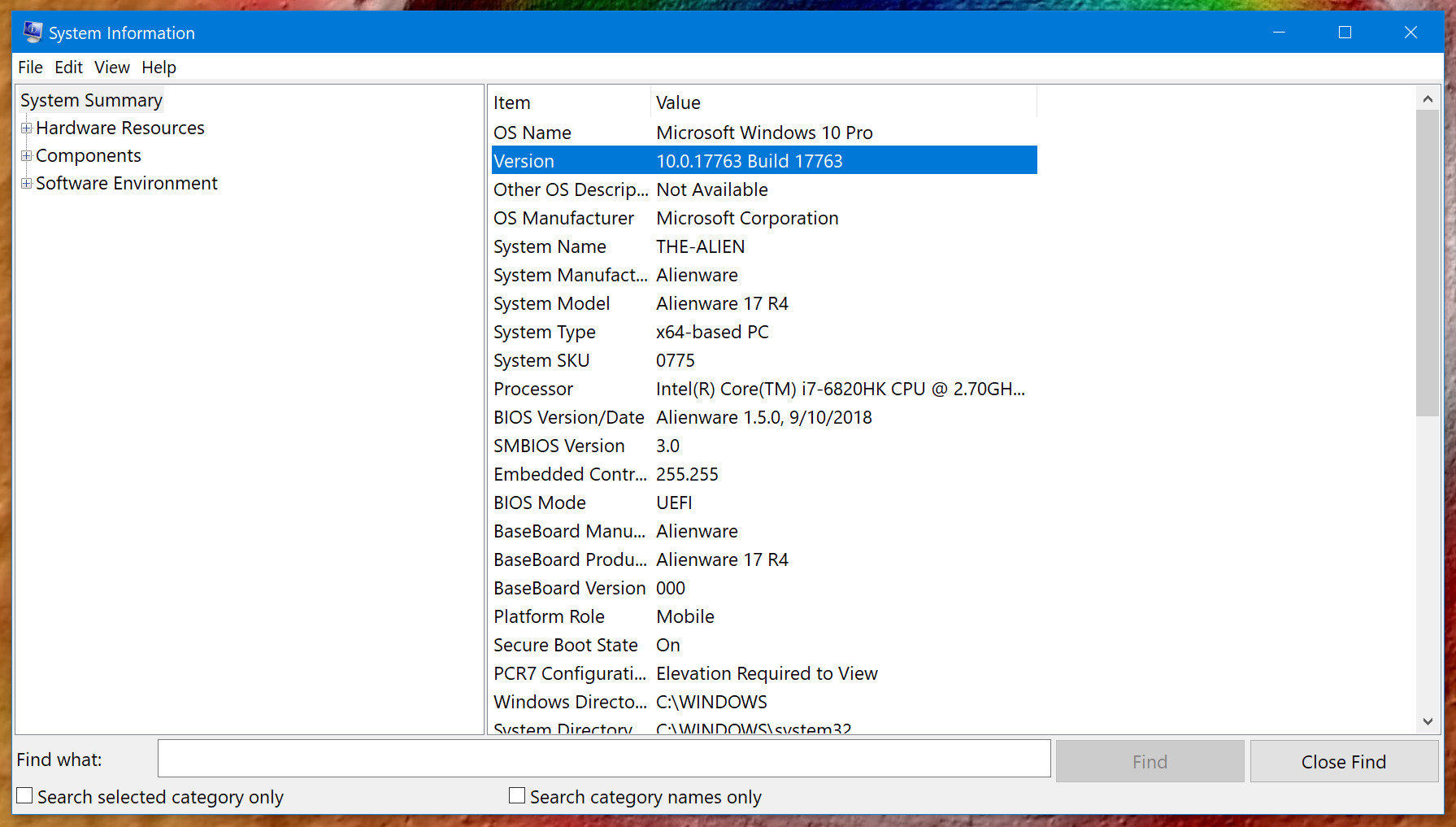 Screenshot of Windows 10 System information menu - How to update Windows 10