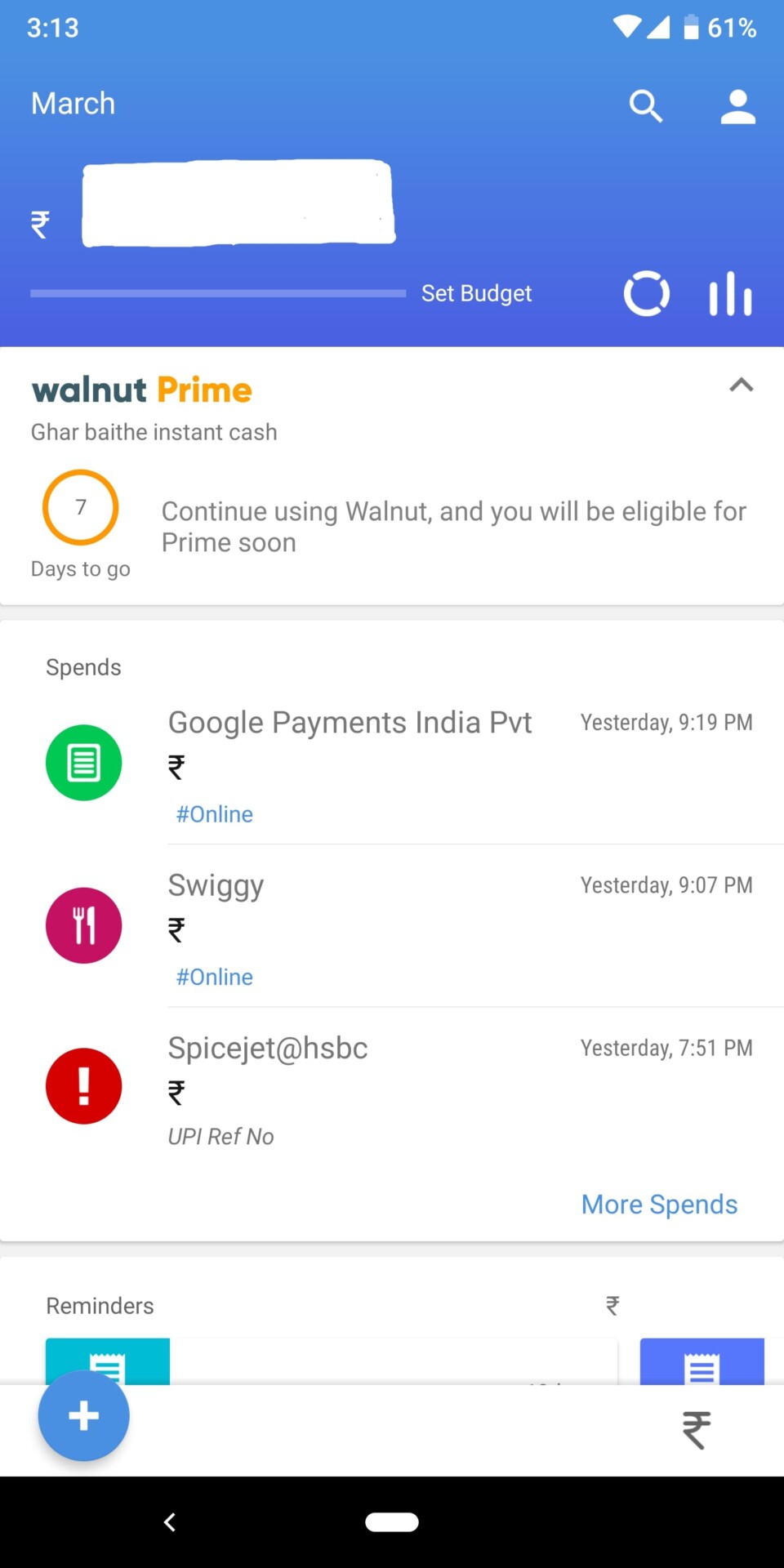Screenshot of Walnut - one of the best money managment apps in India