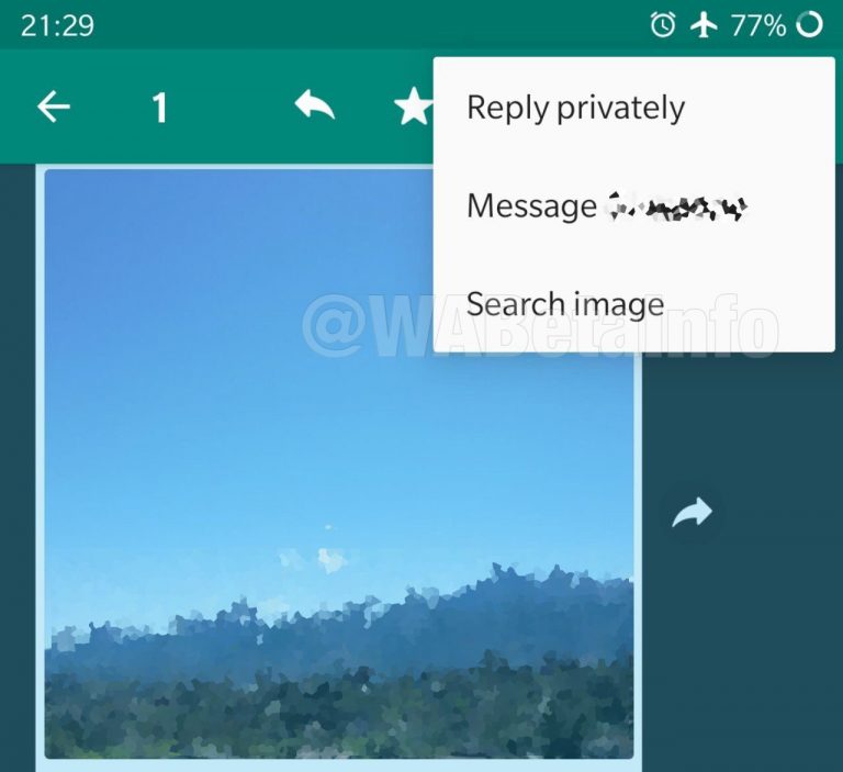 Reverse image search functionality in WhatsApp.