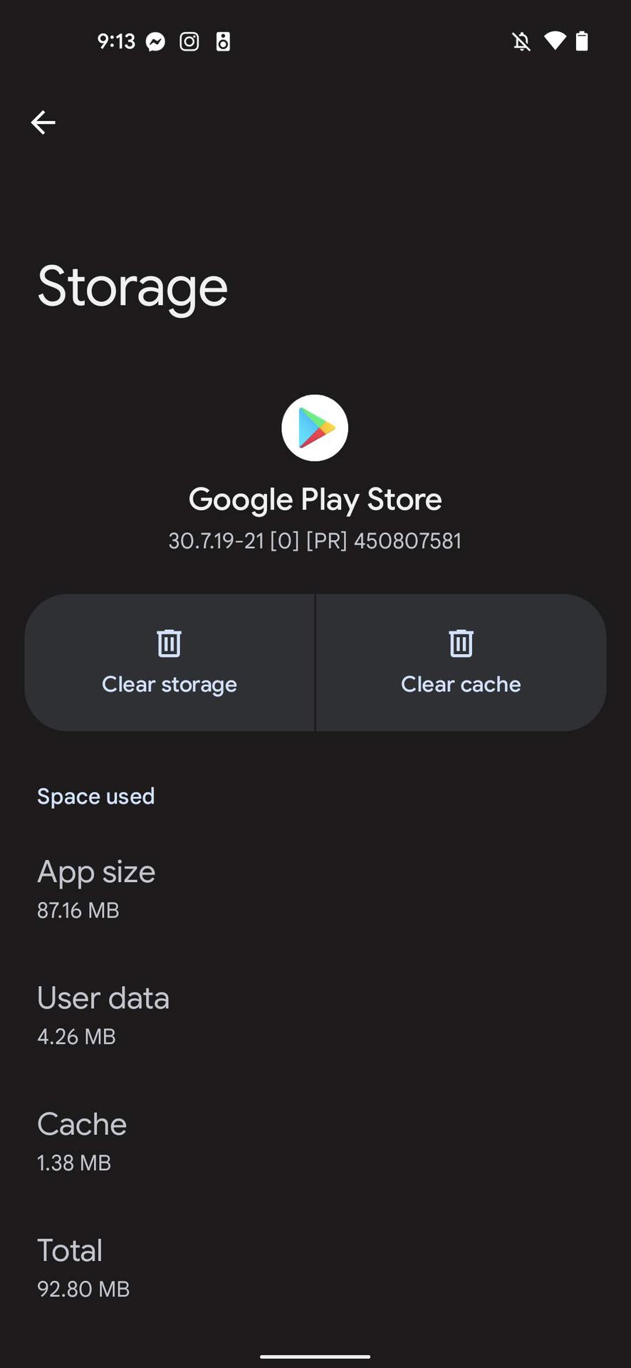 Clear Google Play Store storage 4
