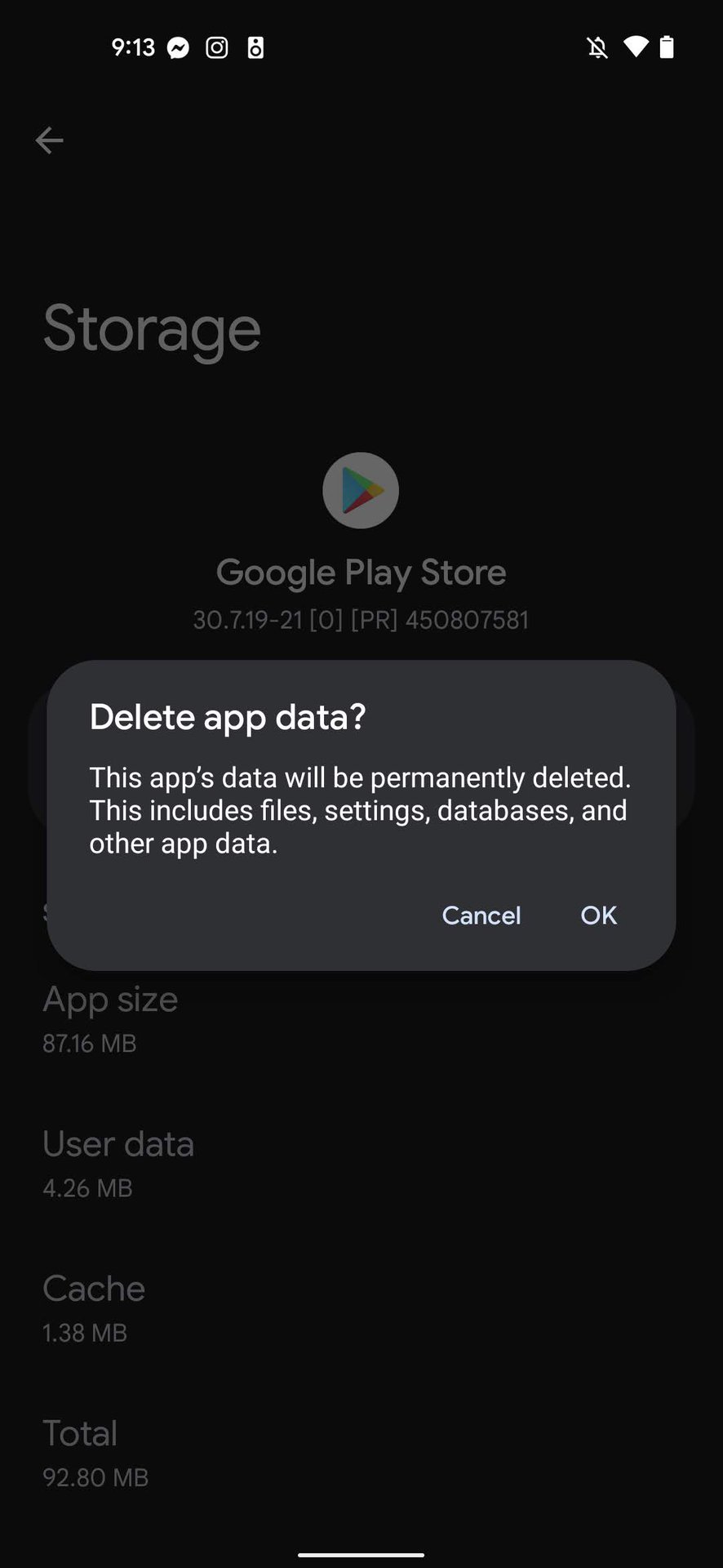 Clear Google Play Store storage 5