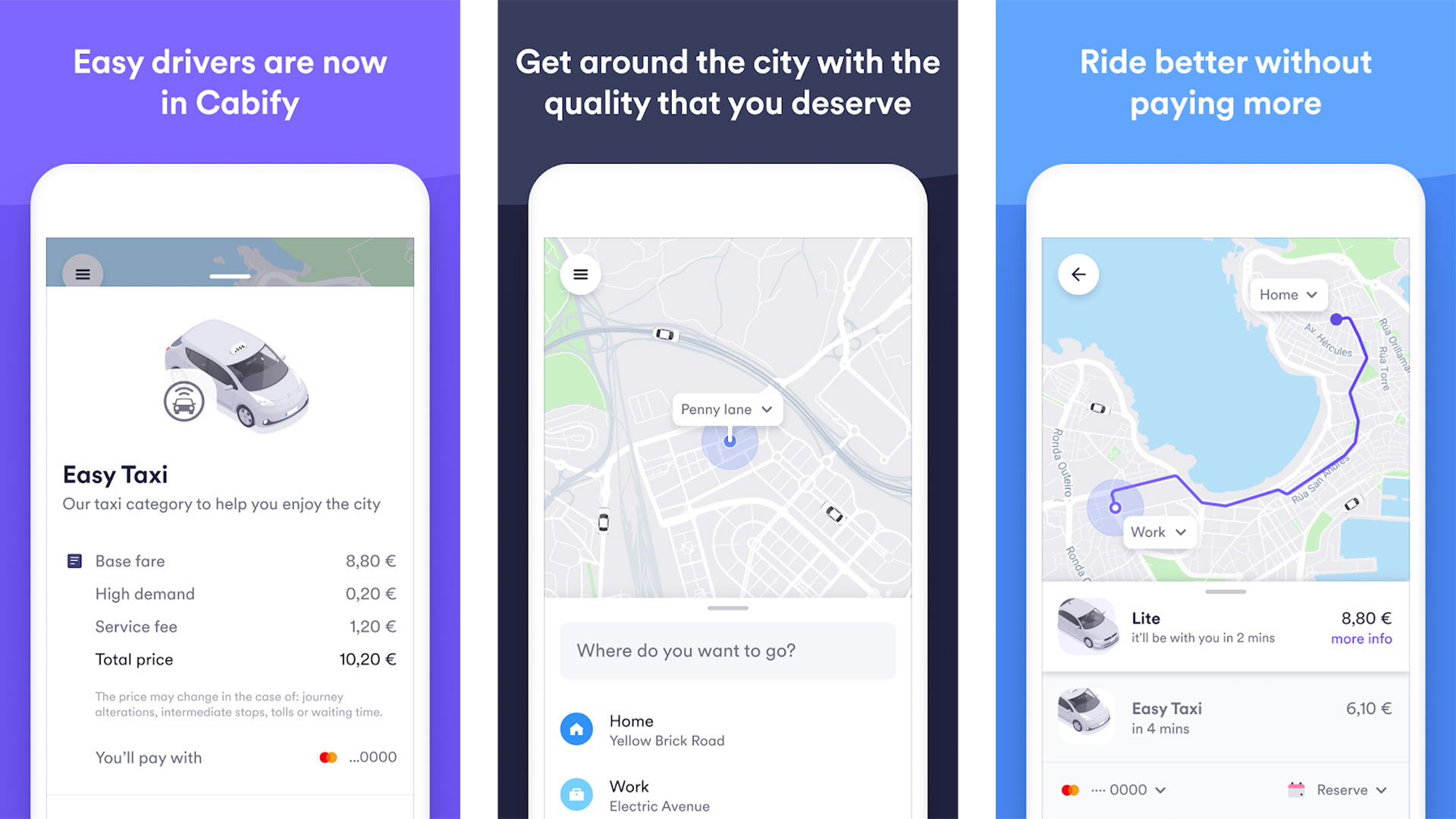 Easy Taxi de Cabify captura de pantalla 2020