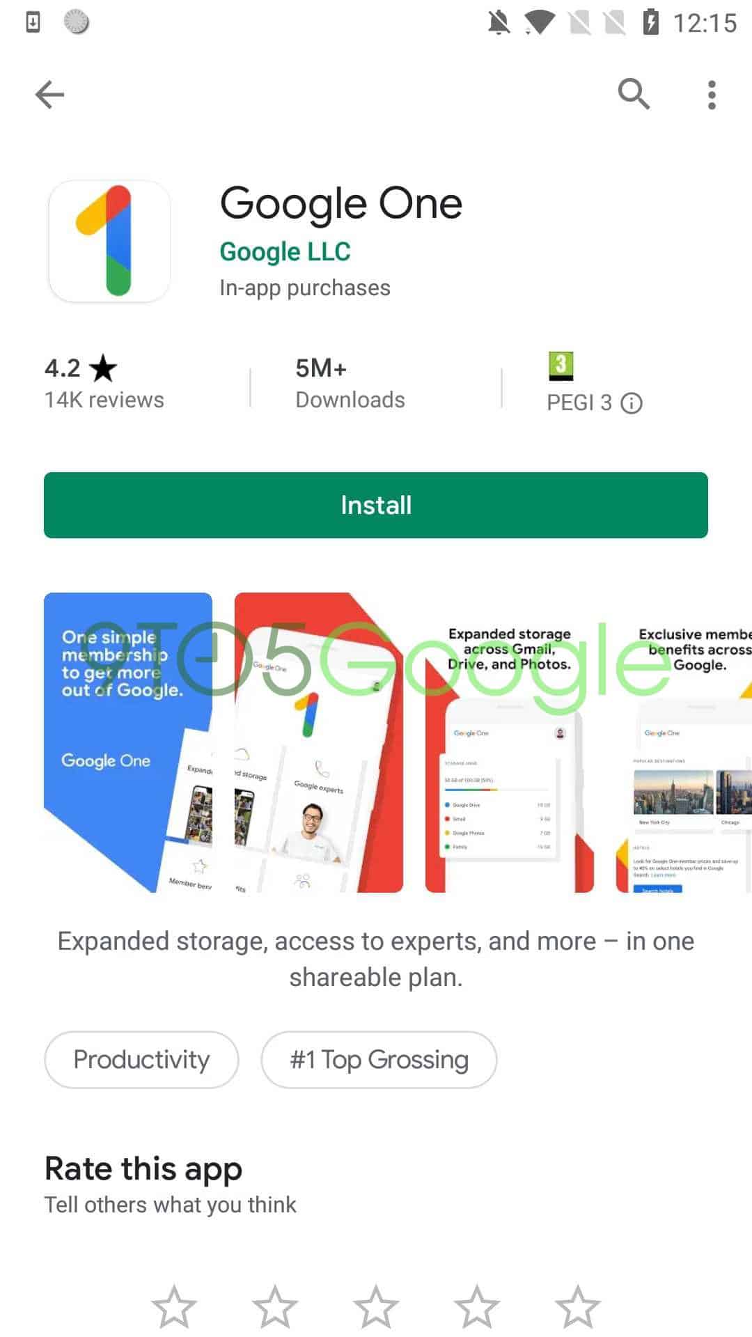 Screenshot of the Google Play Store's new Material Design change 2