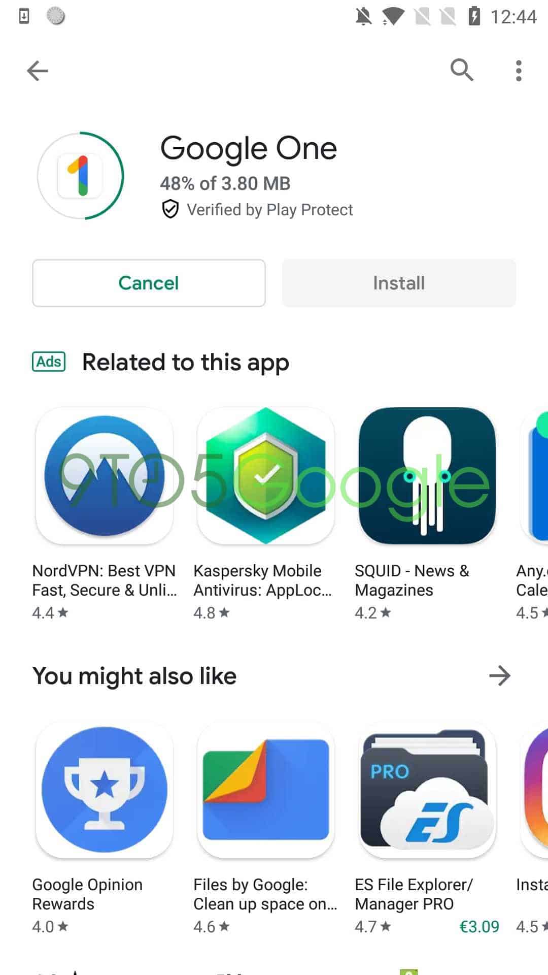 Screenshot of the Google Play Store's new Material Design change 3