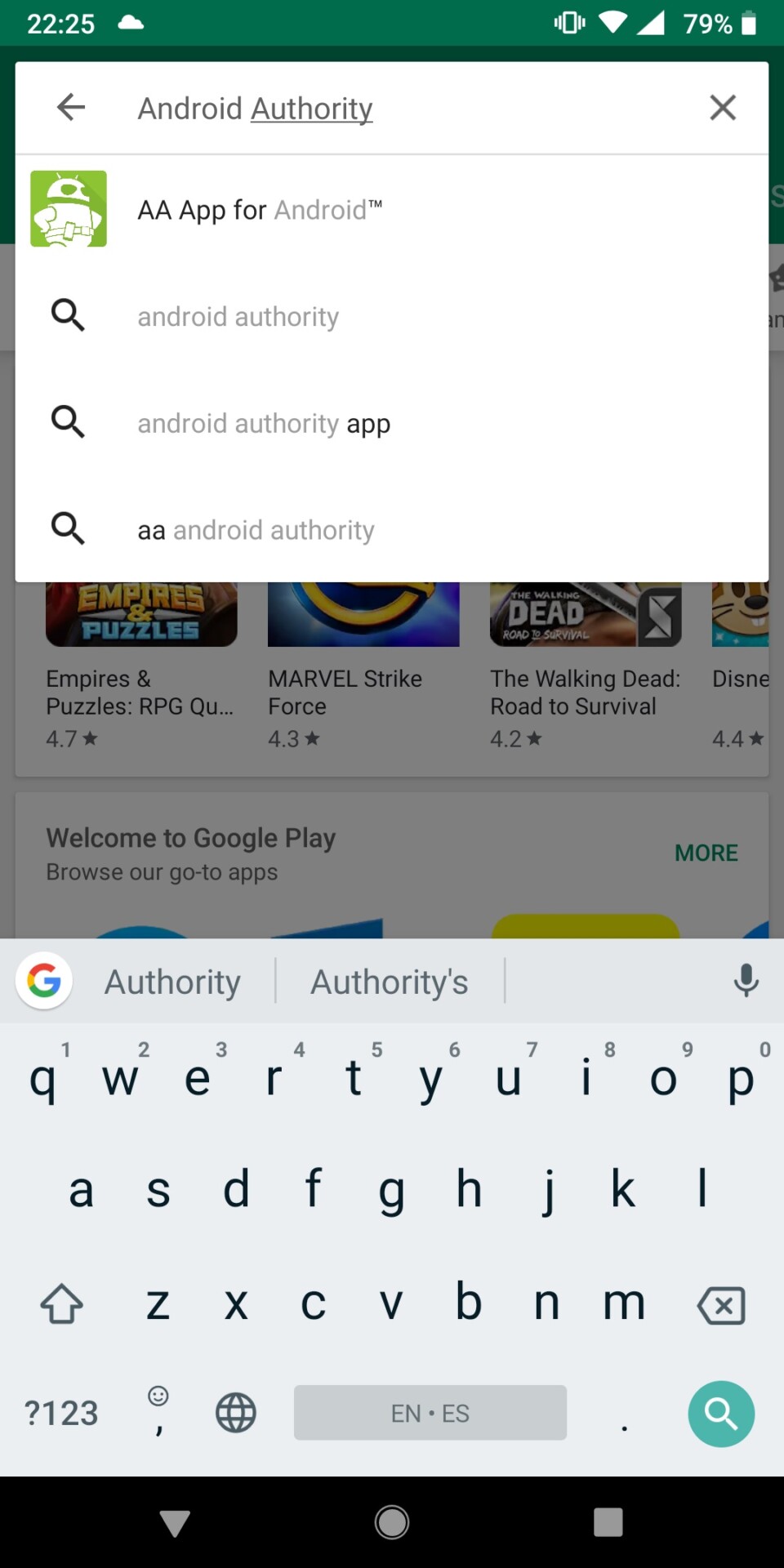 Google Play Store search app