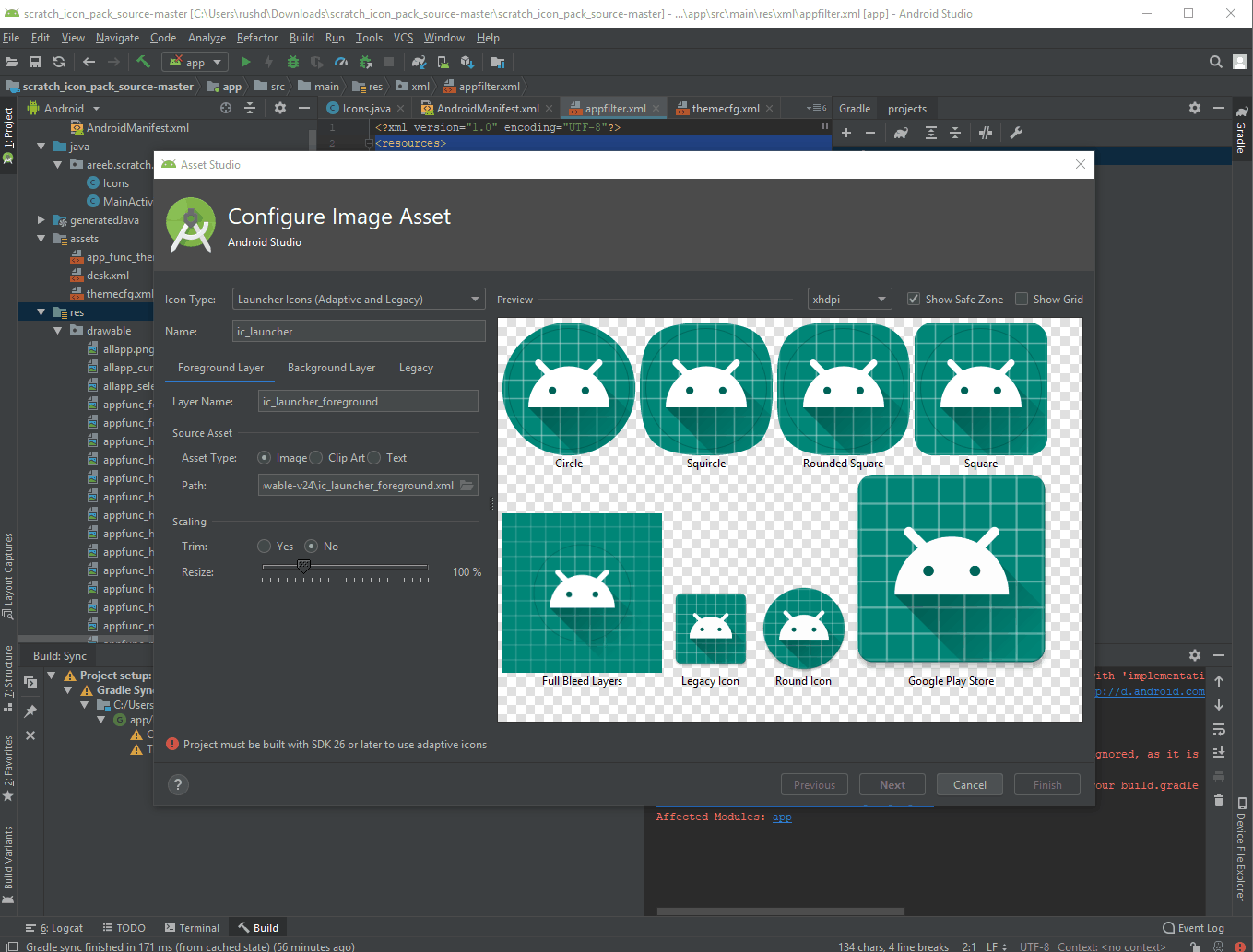 Image Asset Studio make icons