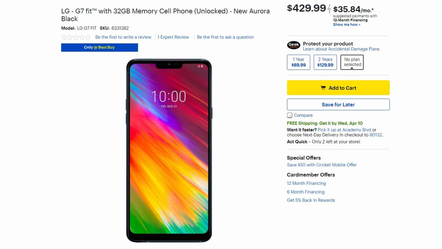 The LG G7 Fit now available at Best Buy.