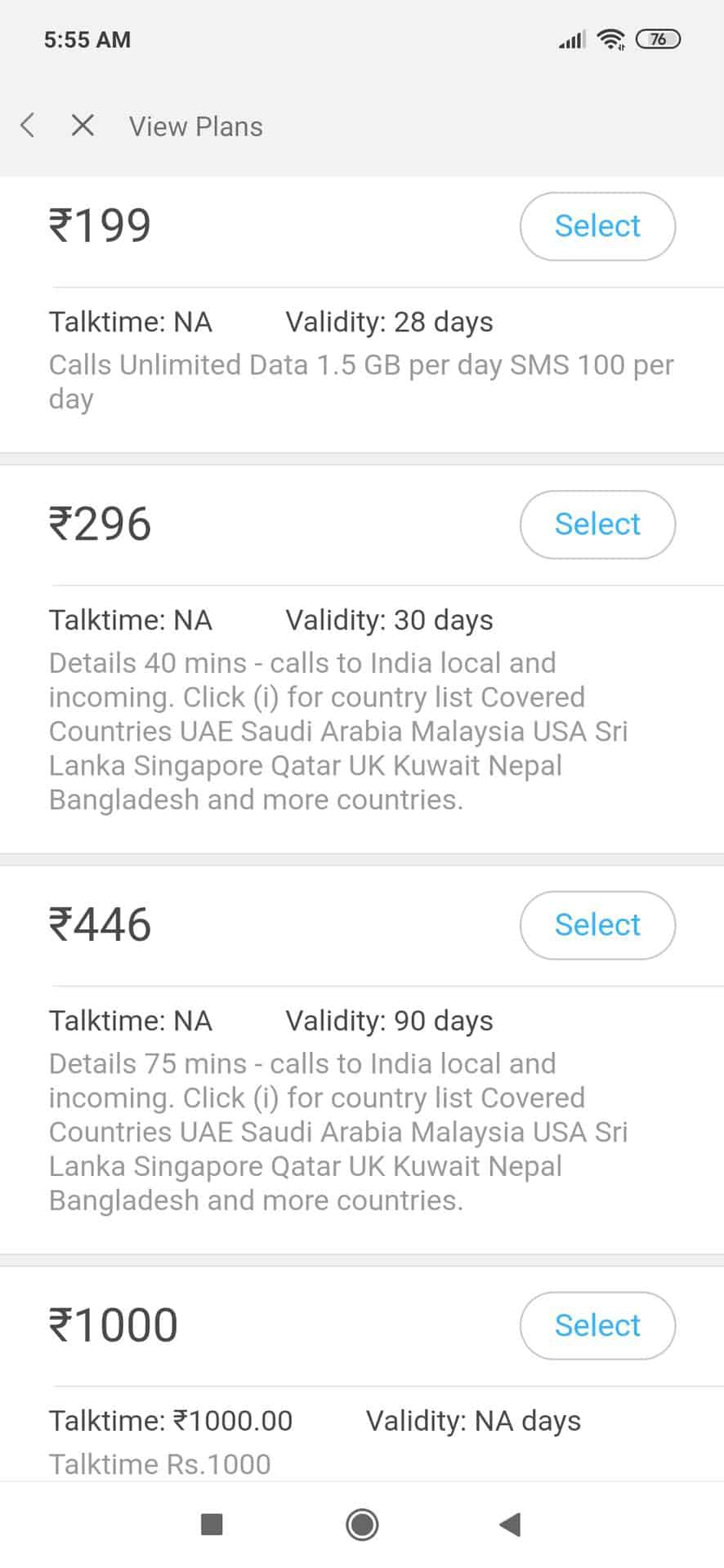 Mi Pay mobile recharge plans