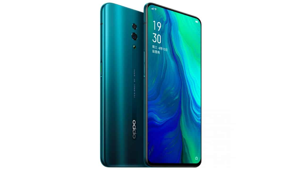 Render of the OPPO Reno in green.