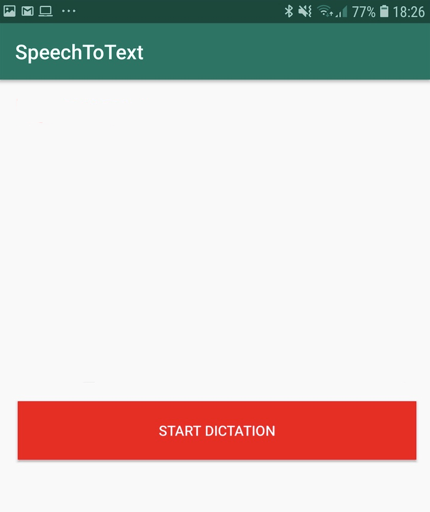 Google layout for converting speech to text