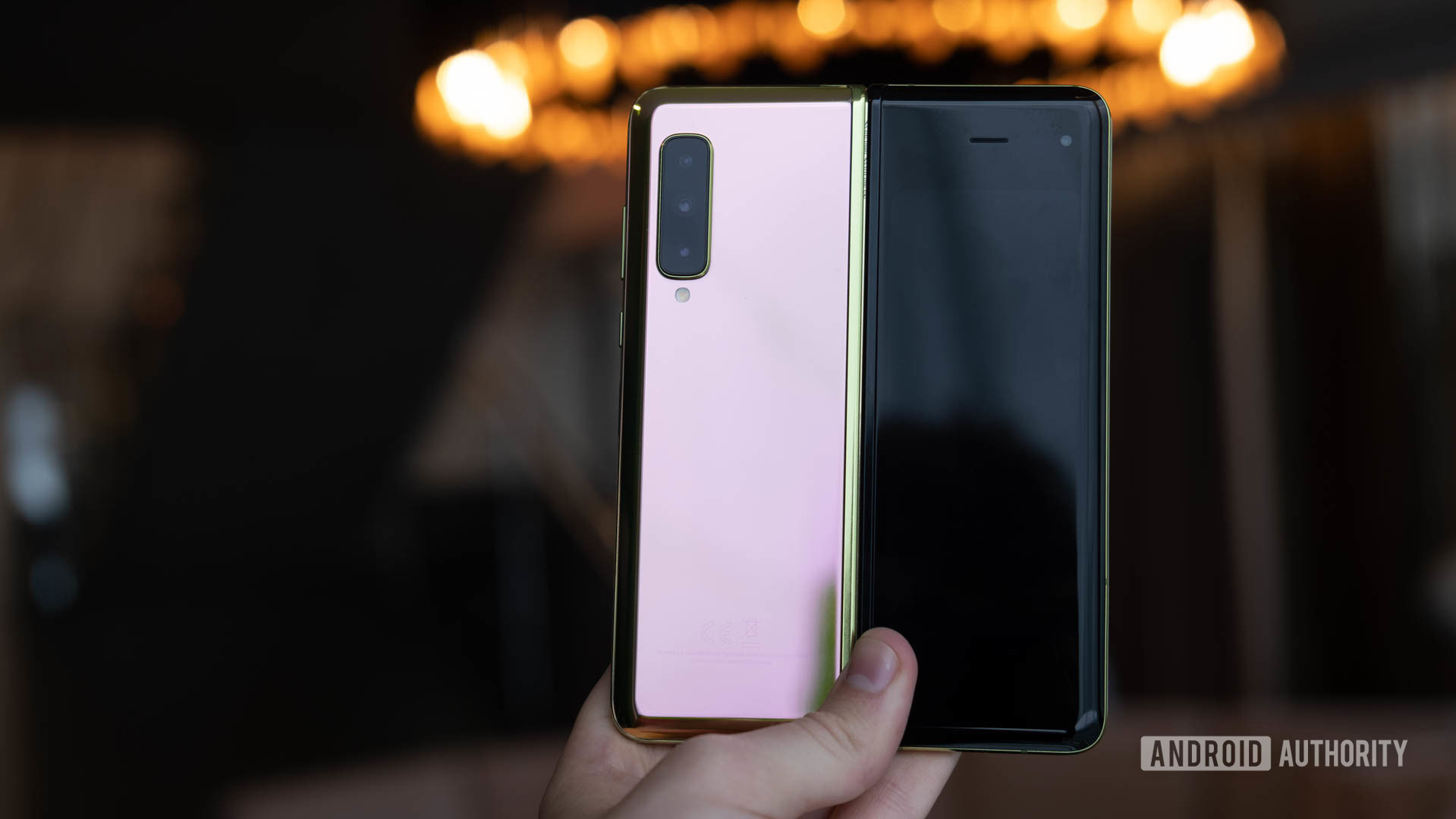 Samsung Galaxy Fold unfolded back in hand