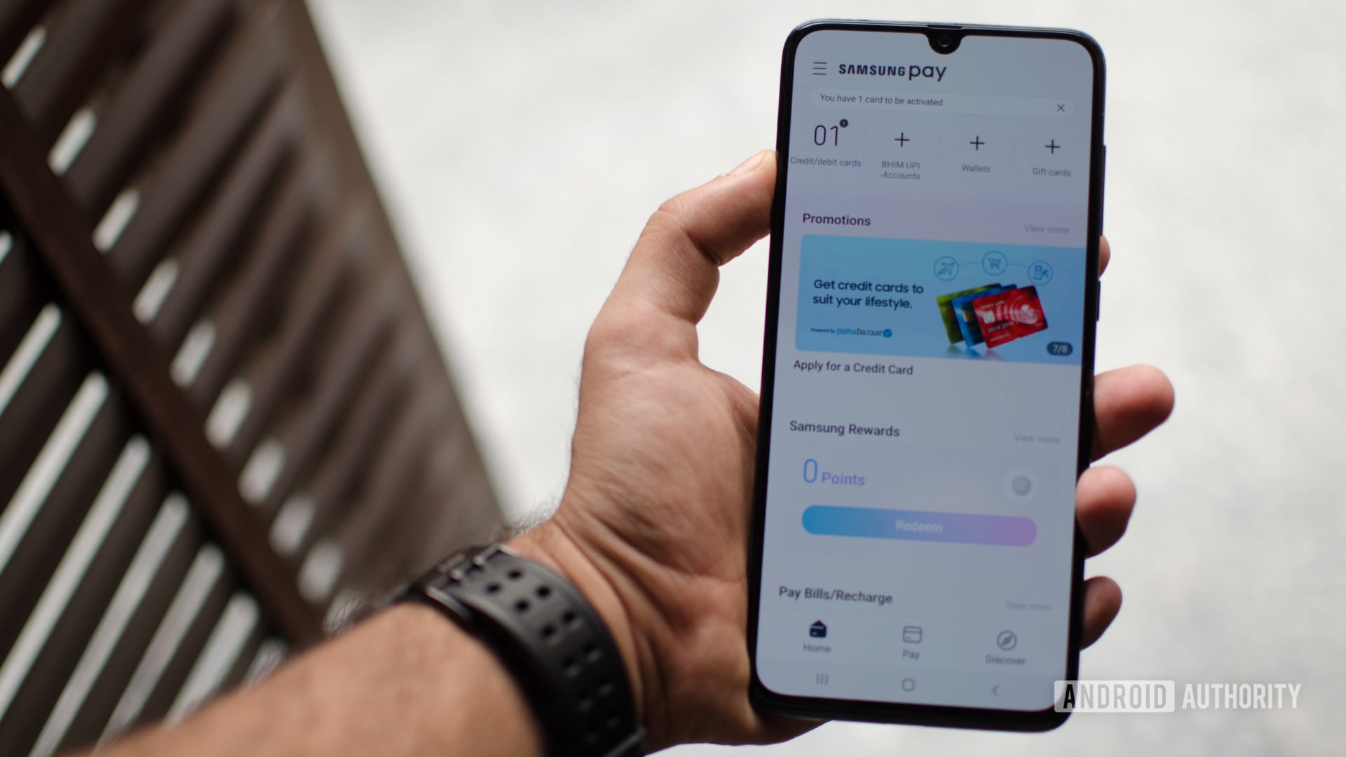 Samsung Pay Galaxy A70 home page