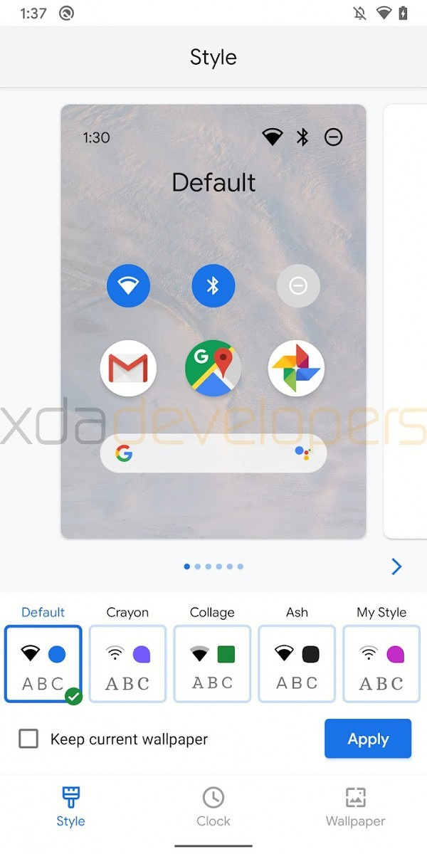 Screenshot of the Google Pixel Themes app 1