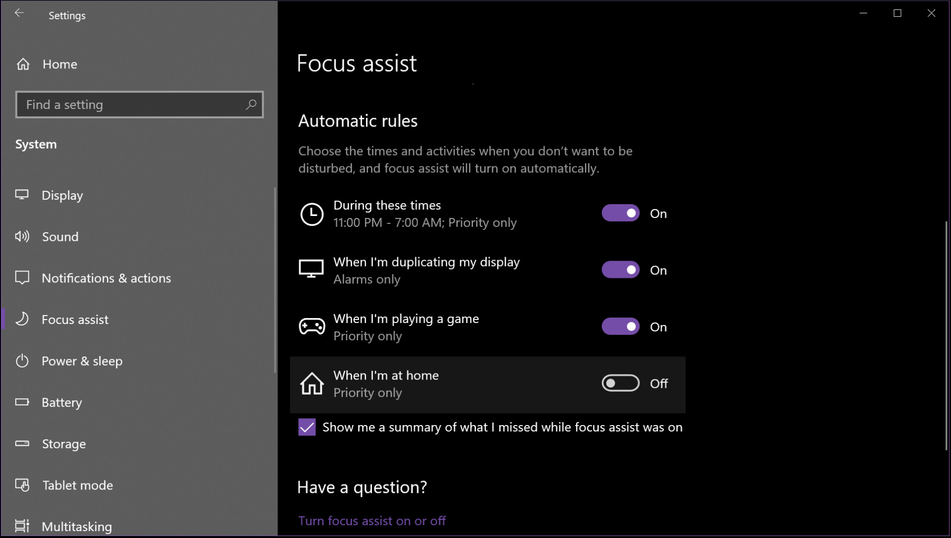 Windows 10 Focus assist automatic rules - How to use notifications in Windows 10