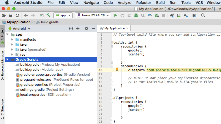 Android studio - gradle tasks