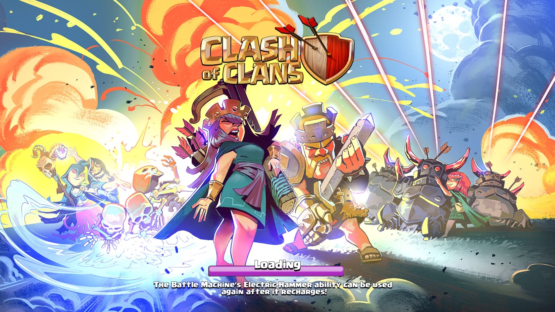 The clash of clans April update splash screen.