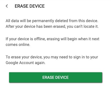 find my device erase phone