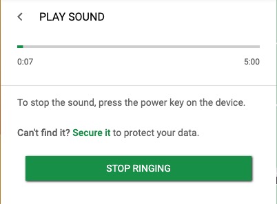 find my device ring sound
