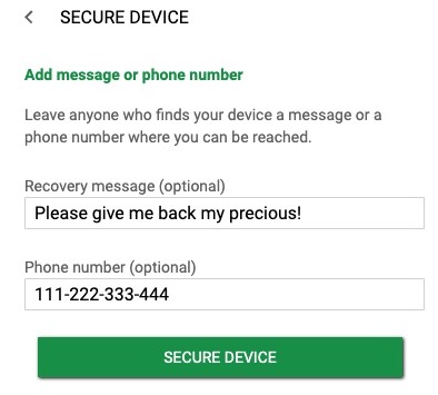 find my device secure phone