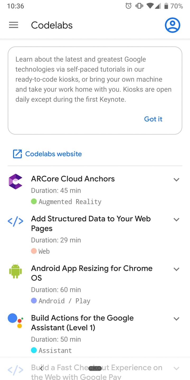 Google I/O 2019 App Codelabs