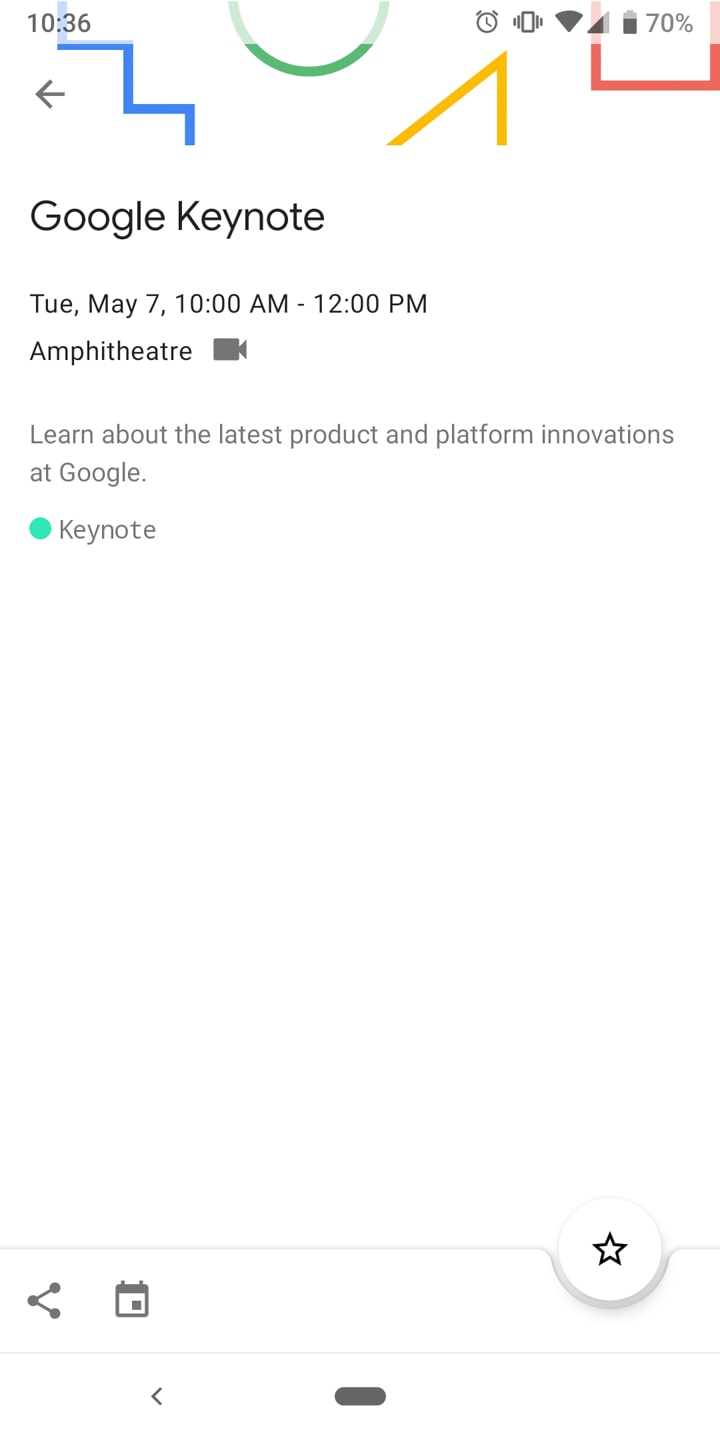 Google I/O 2019 App Event Page