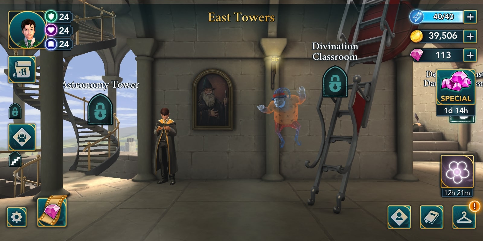 harry potter hogwarts mystery energy boost from Peeves