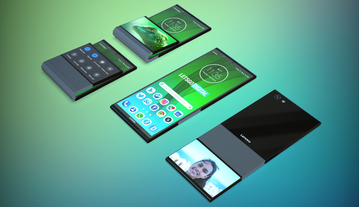 Weird Screen Android Phone Lenovo patents clamshell foldable phone with weird hinge, outside screen