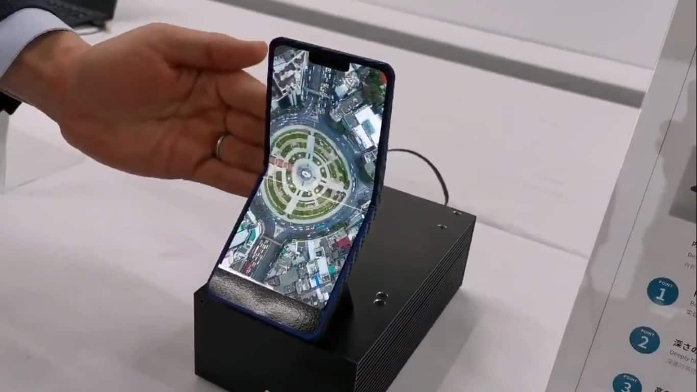 The Sharp clamshell foldable phone.