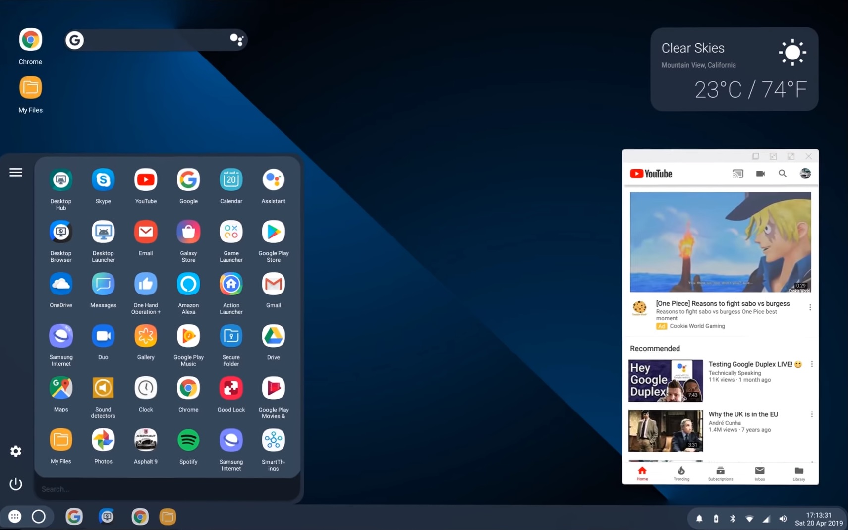 An example of what Android Q desktop mode could look like with the right launcher tweaks.
