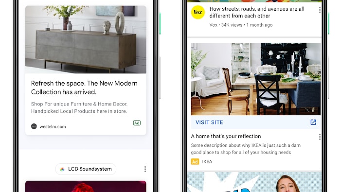 Official examples of how ads will appear in Google Discover.