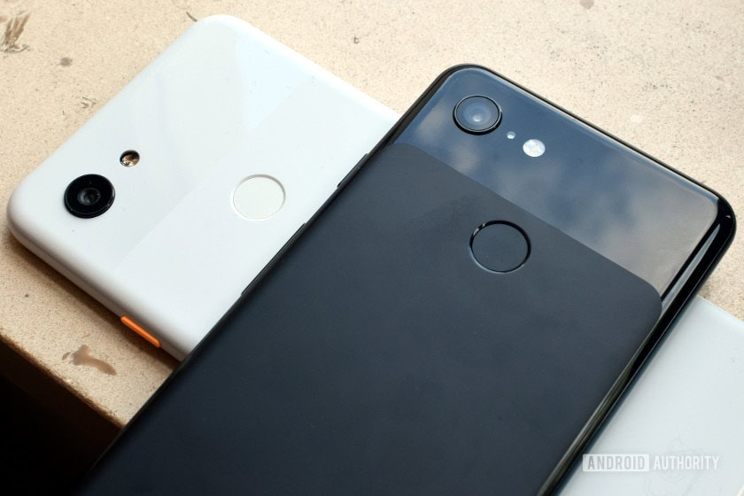 Google Pixel 3a vs Pixel 3 back of phones crossed