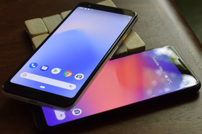 Google Pixel 3a vs Pixel 3 front on table close up