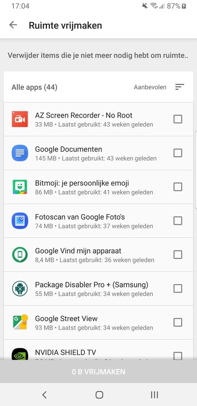A screenshot showing a recent update to the Google Play Store which is a notification of your installed but unused apps.