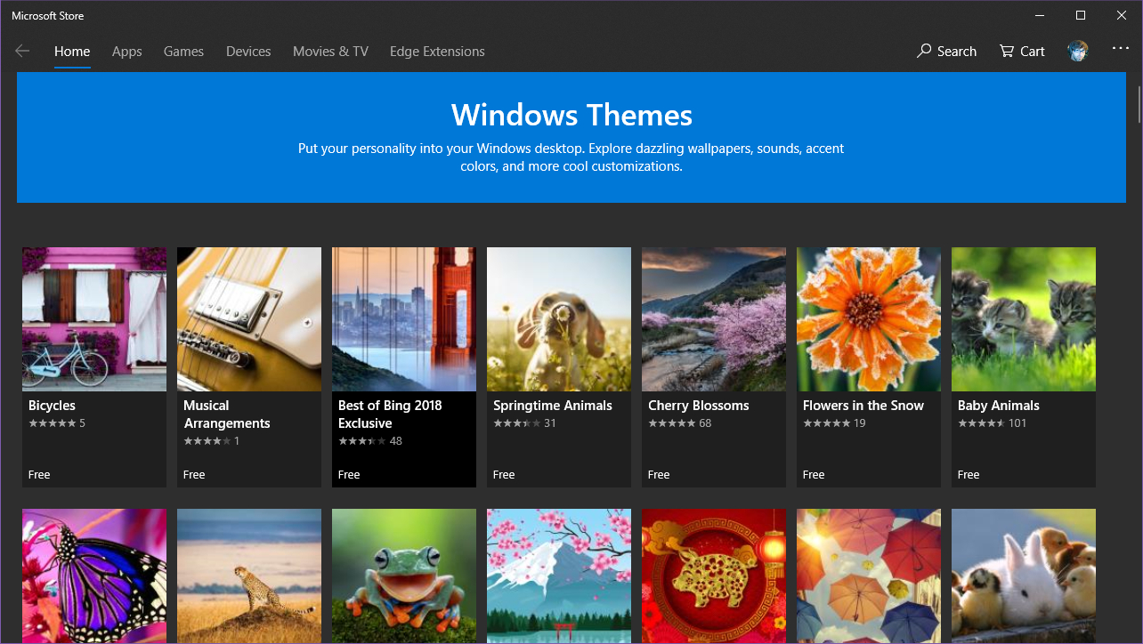Microsoft Store Windows Themes