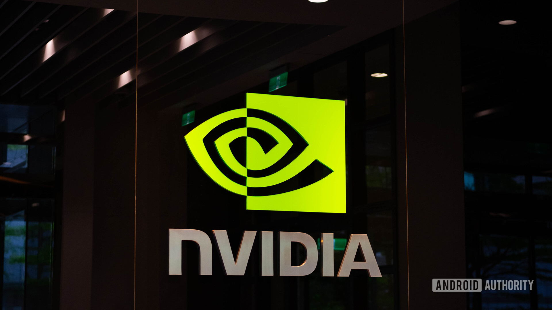 NVIDIA logo indoors
