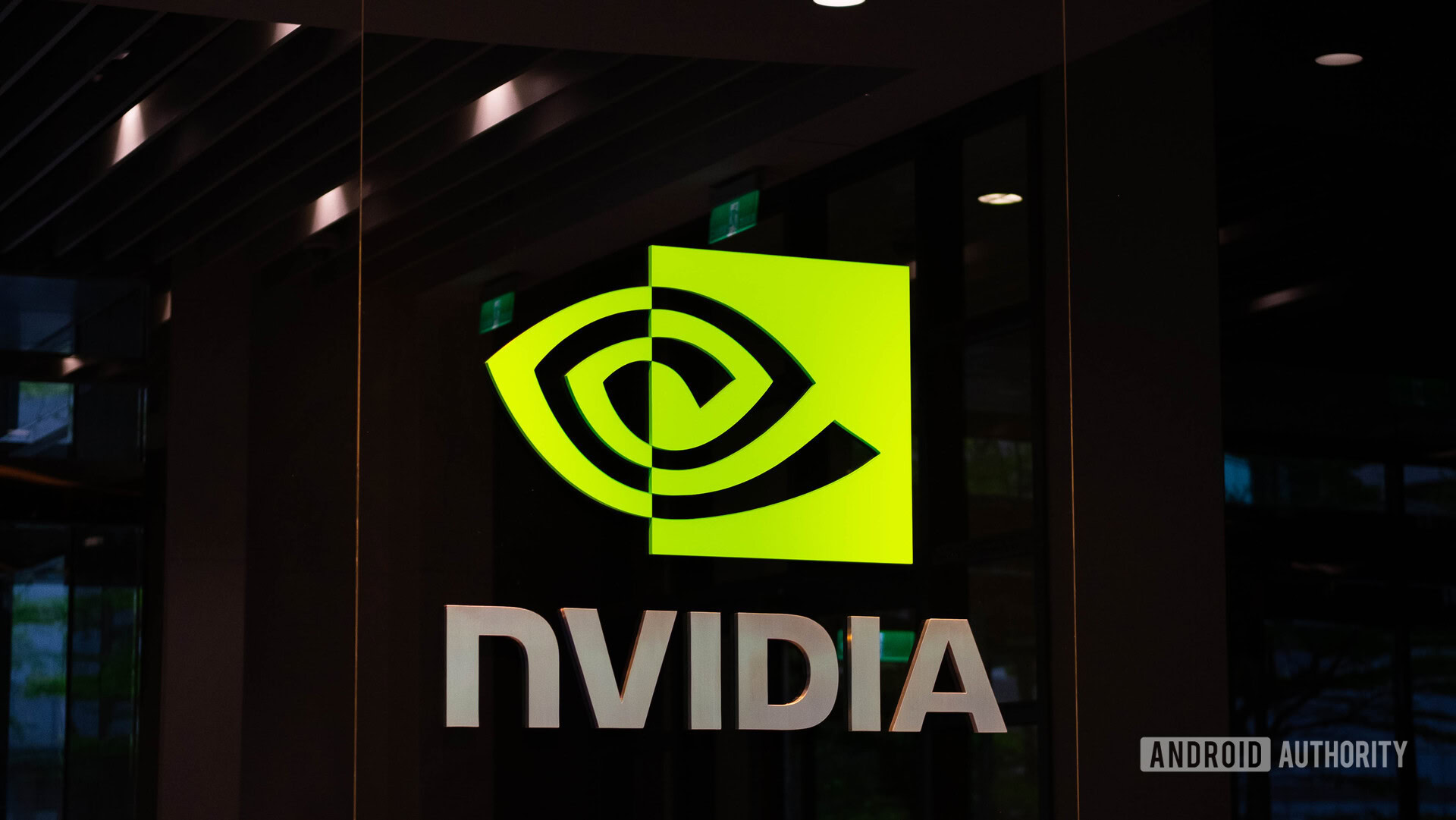 NVIDIA logo indoors