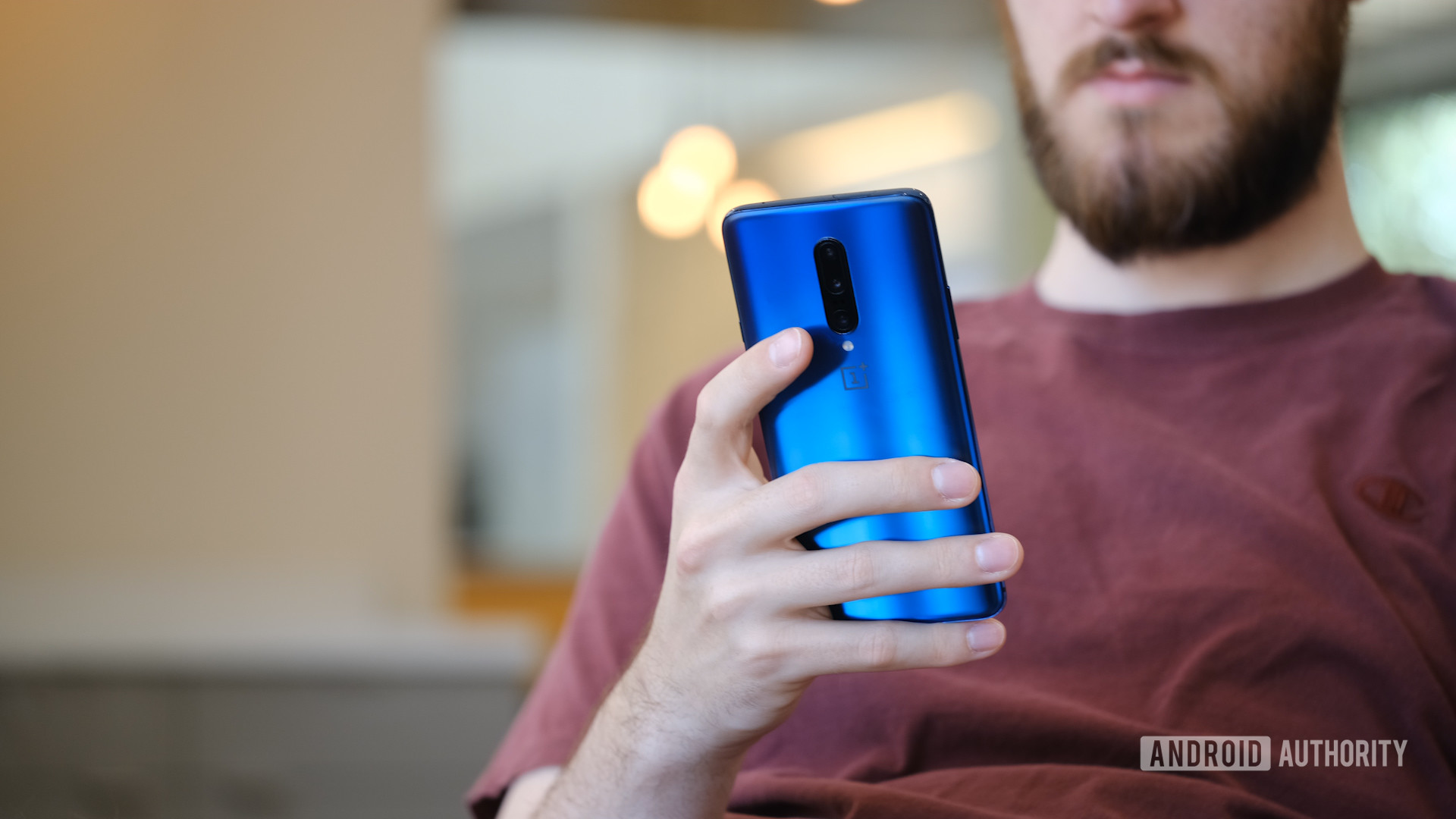 OnePlus 7 Pro in use from behind