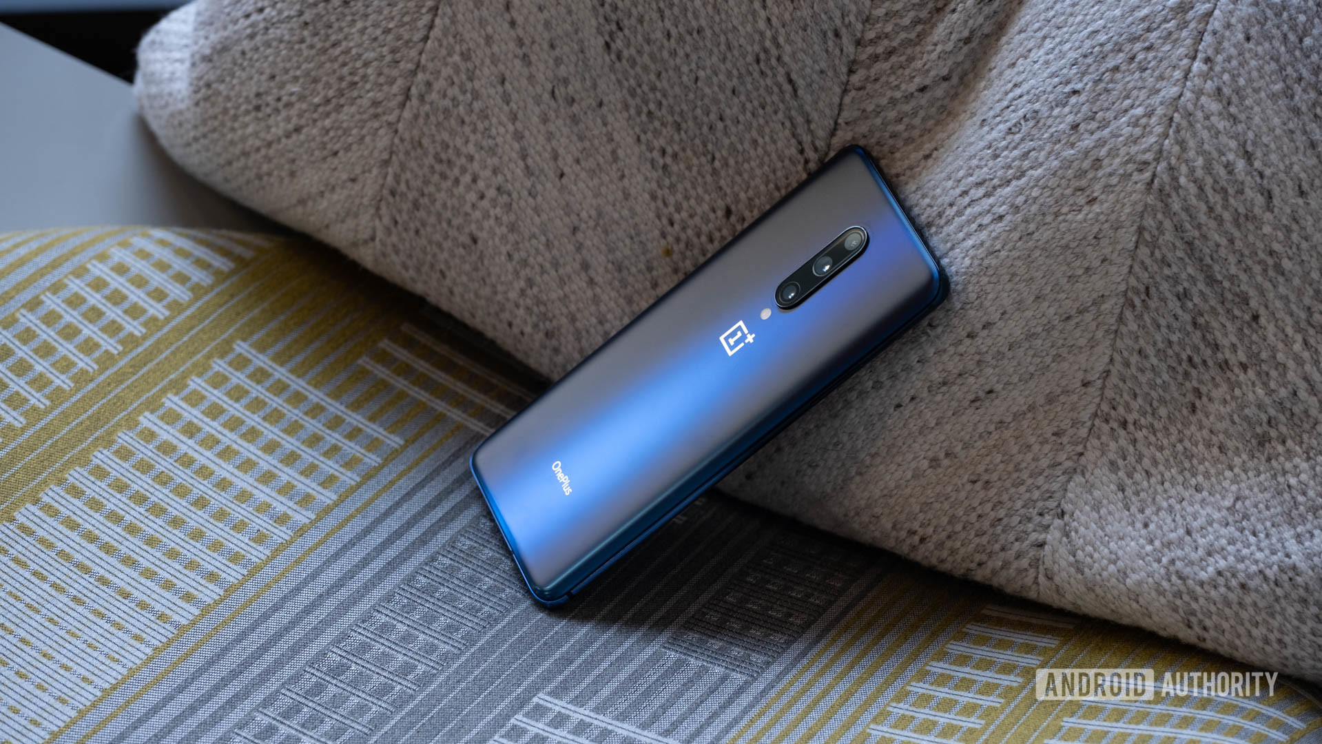 OnePlus 7 Pro laying on pillow