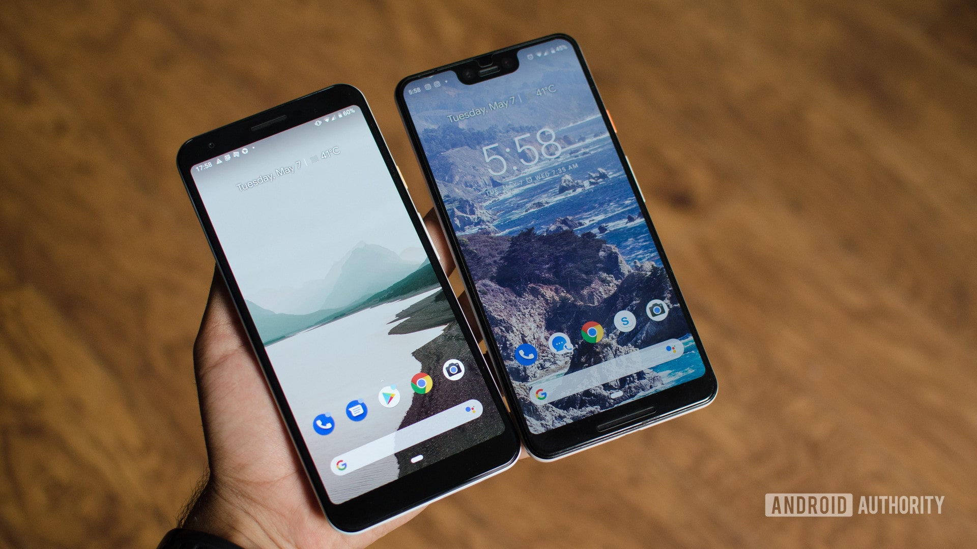Pixel 3 XL vs Pixel 3a XL phones in hand