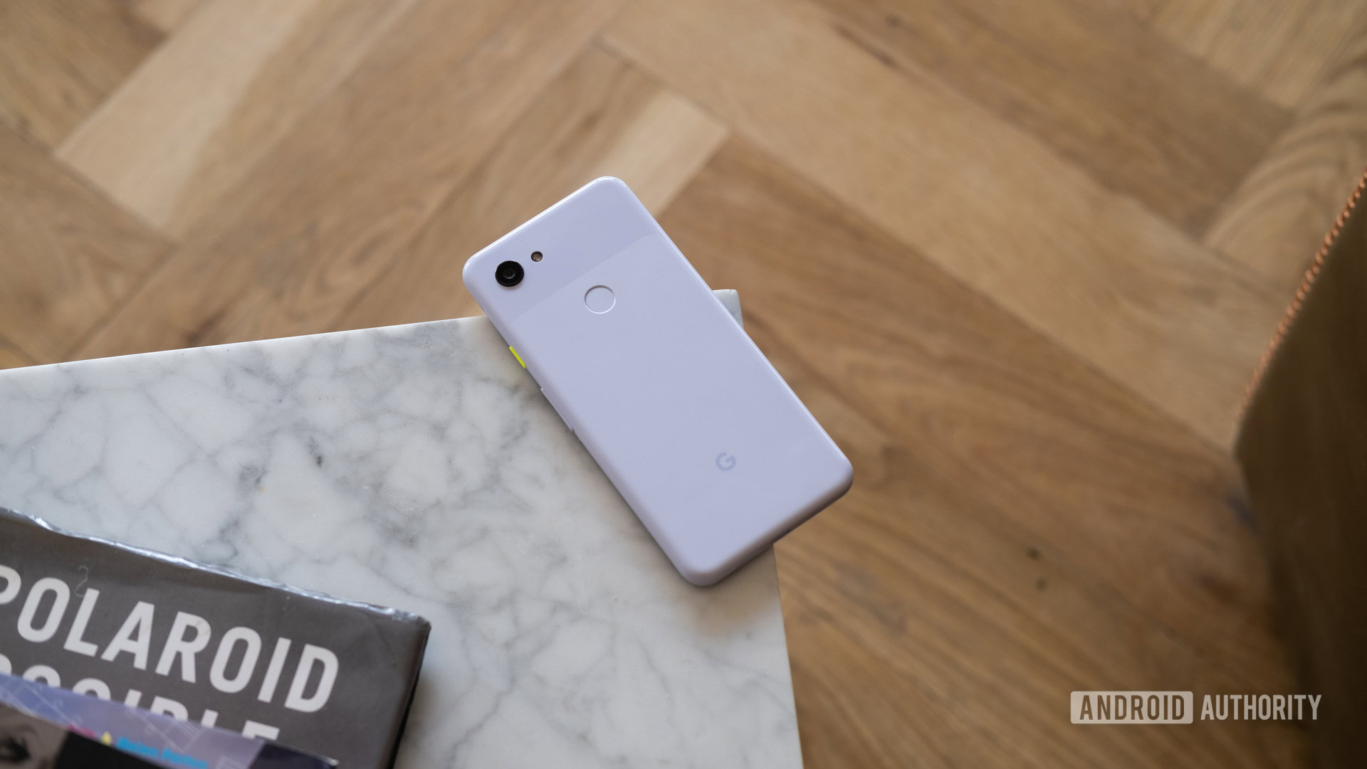 Pixel 3a face down on table